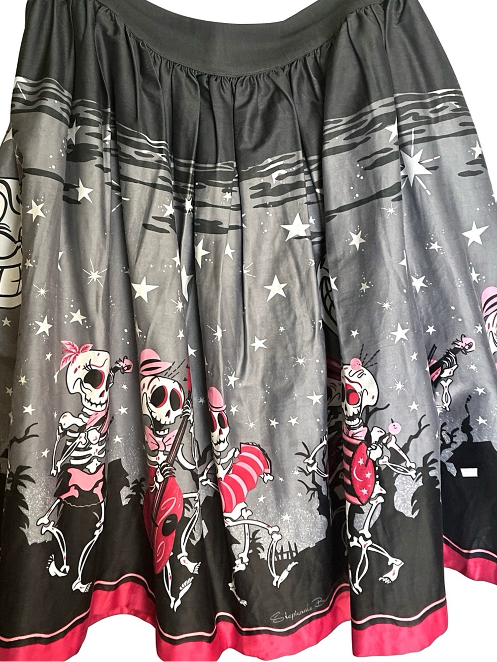Pinup Couture Skeleton Band Skirt Size 3X